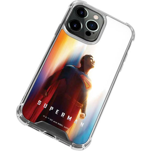 Superman 2025 Man of Steel Ascension Heroic Glow iPhone 13 Pro Clear Case