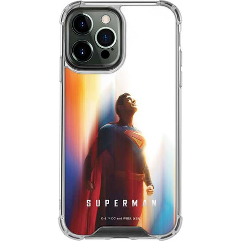Superman 2025 Man of Steel Ascension Heroic Glow iPhone 13 Pro Max Clear Case