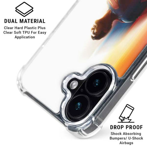 Superman 2025 Man of Steel Ascension Heroic Glow iPhone 16 Clear Case