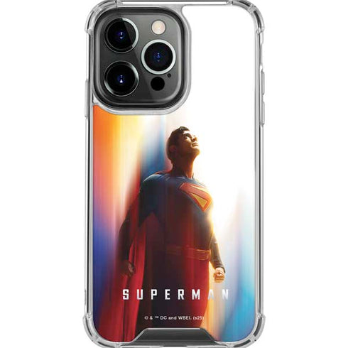 Superman 2025 Man of Steel Ascension Heroic Glow iPhone 16 Pro Max Clear Case