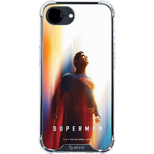 Superman 2025 Man of Steel Ascension Heroic Glow iPhone 16e Clear Case