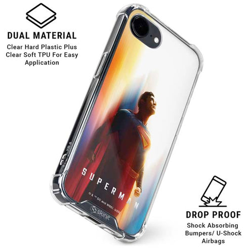 Superman 2025 Man of Steel Ascension Heroic Glow iPhone 16e Clear Case