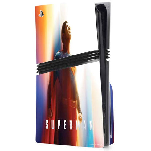 Superman 2025 Man of Steel Ascension Heroic Glow PS5 Pro Disk Console Skin