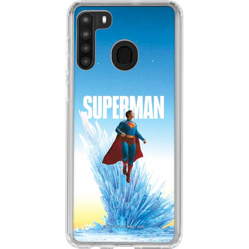 Superman 2025 Fortress of Solitude Classic Rise Galaxy A21 Clear Case