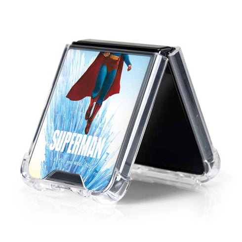 Superman 2025 Fortress of Solitude Classic Rise Galaxy Z Flip5 5G Clear Case