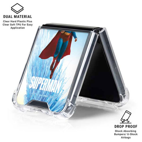 Superman 2025 Fortress of Solitude Classic Rise Galaxy Z Flip6 Clear Case
