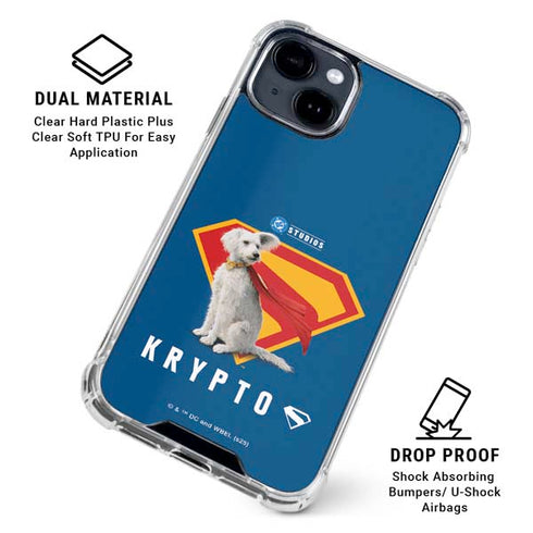 Superman 2025 Krypto the Super Dog iPhone 15 Plus Clear Case