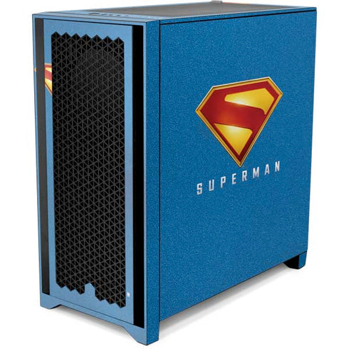 Superman 2025 Classic Superman Shield Emblem Corsair 4000D Tempered Glass Mid-Tower ATX Case Skin