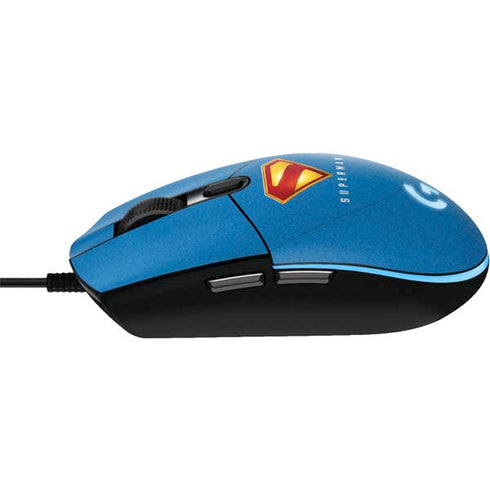 Superman 2025 Classic Superman Shield Emblem G203 Prodigy RGB Wired Gaming Mouse Skin
