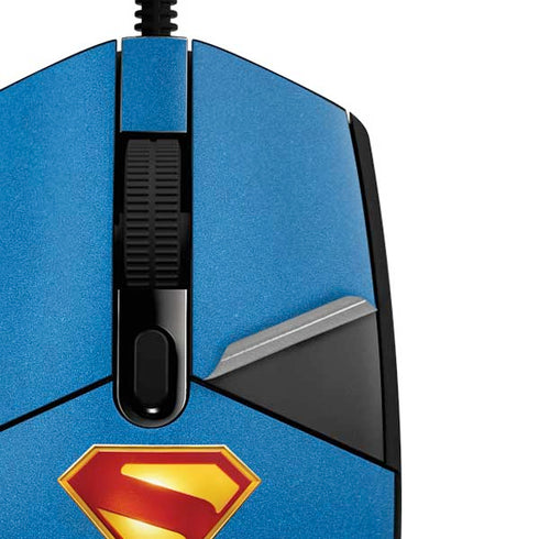 Superman 2025 Classic Superman Shield Emblem G203 Prodigy RGB Wired Gaming Mouse Skin