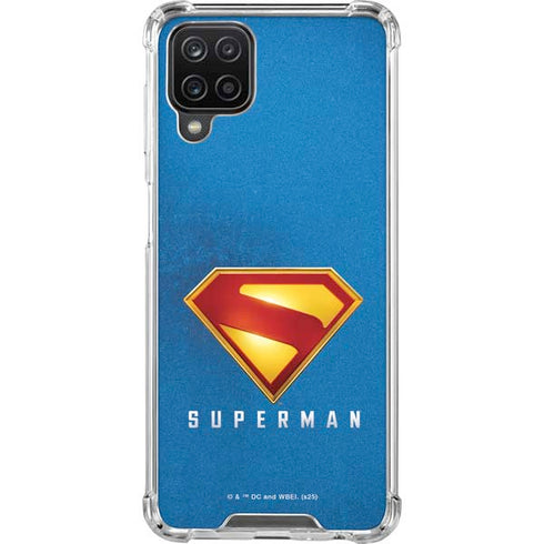 Superman 2025 Classic Superman Shield Emblem Galaxy A12 Clear Case