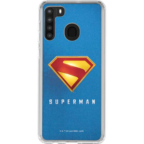 Superman 2025 Classic Superman Shield Emblem Galaxy A21 Clear Case