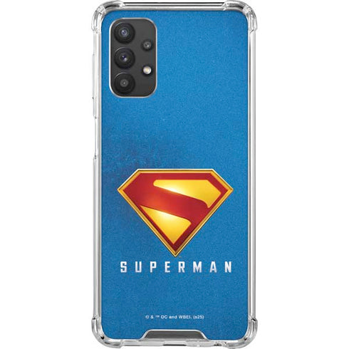 Superman 2025 Classic Superman Shield Emblem Galaxy A32 5G Clear Case