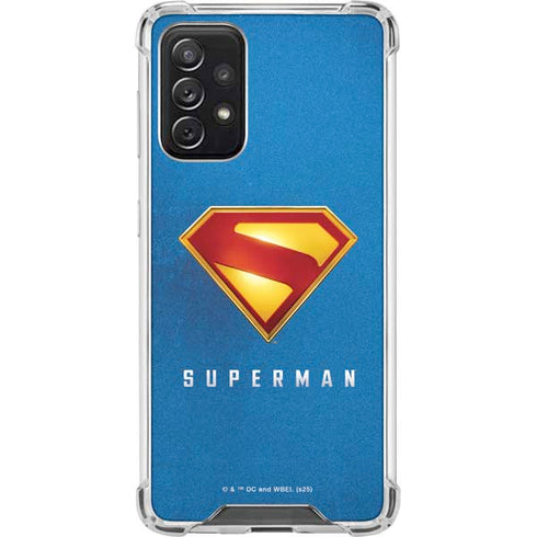 Superman 2025 Classic Superman Shield Emblem Galaxy A72 5G Clear Case