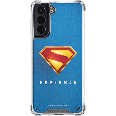 Superman 2025 Classic Superman Shield Emblem Galaxy S21 5G Clear Case