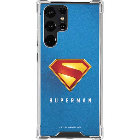 Superman 2025 Classic Superman Shield Emblem Galaxy S22 Ultra Clear Case