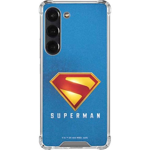 Superman 2025 Classic Superman Shield Emblem Galaxy S23 Clear Case