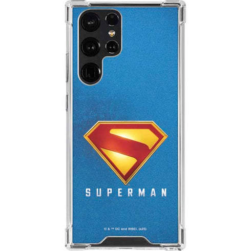 Superman 2025 Classic Superman Shield Emblem Galaxy S24 Ultra Clear Case