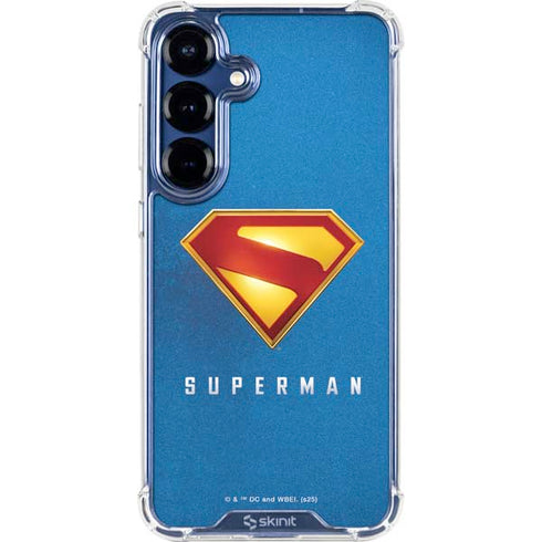 Superman 2025 Classic Superman Shield Emblem Galaxy S25 Plus Clear Case