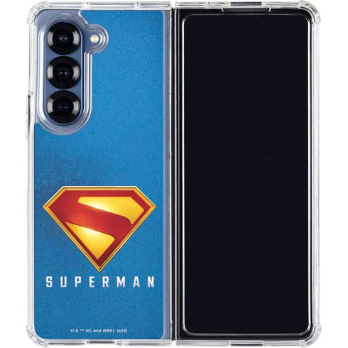 Superman 2025 Classic Superman Shield Emblem Galaxy Z Fold6 Clear Case