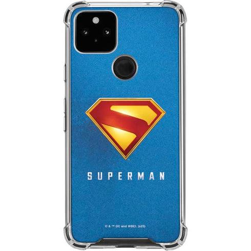 Superman 2025 Classic Superman Shield Emblem Google Pixel 5a 5G Clear Case
