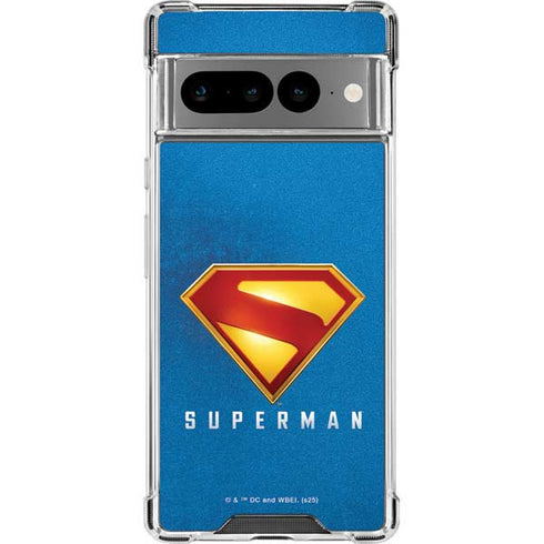 Superman 2025 Classic Superman Shield Emblem Google Pixel 7 Pro Clear Case