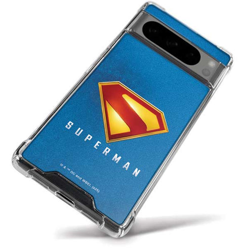 Superman 2025 Classic Superman Shield Emblem Google Pixel 8 Pro Clear Case