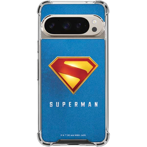 Superman 2025 Classic Superman Shield Emblem Google Pixel 9 Pro XL Clear Case