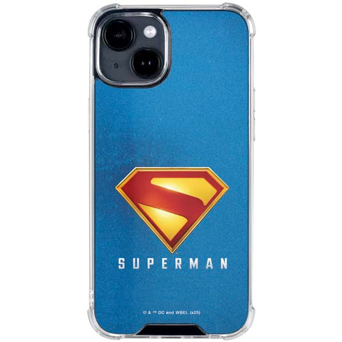 Superman 2025 Classic Superman Shield Emblem iPhone 14 Plus Clear Case