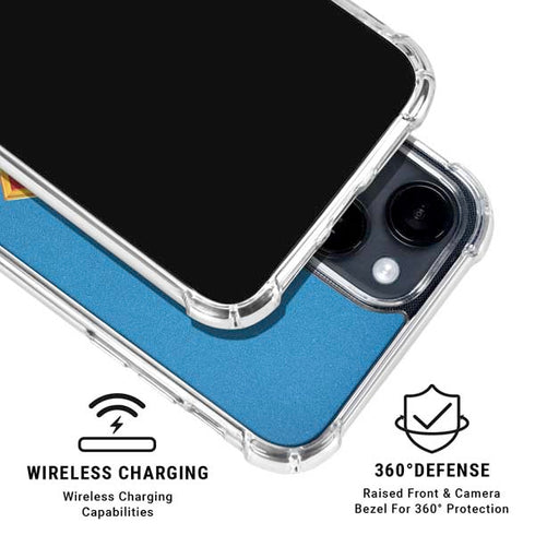 Superman 2025 Classic Superman Shield Emblem iPhone 14 Plus Clear Case