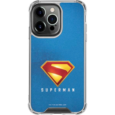 Superman 2025 Classic Superman Shield Emblem iPhone 14 Pro Clear Case