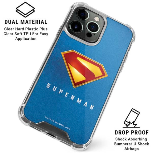 Superman 2025 Classic Superman Shield Emblem iPhone 16 Pro Max Clear Case