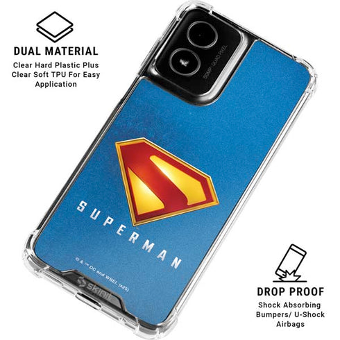 Superman 2025 Classic Superman Shield Emblem Moto G Power 5G (2024) Clear Case