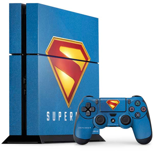 Superman 2025 Classic Superman Shield Emblem PS4 Console and Controller Bundle Skin