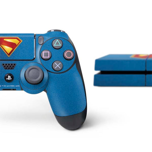 Superman 2025 Classic Superman Shield Emblem PS4 Console and Controller Bundle Skin