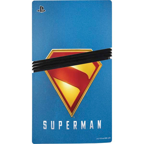 Superman 2025 Classic Superman Shield Emblem PS5 Pro Disk Console Skin