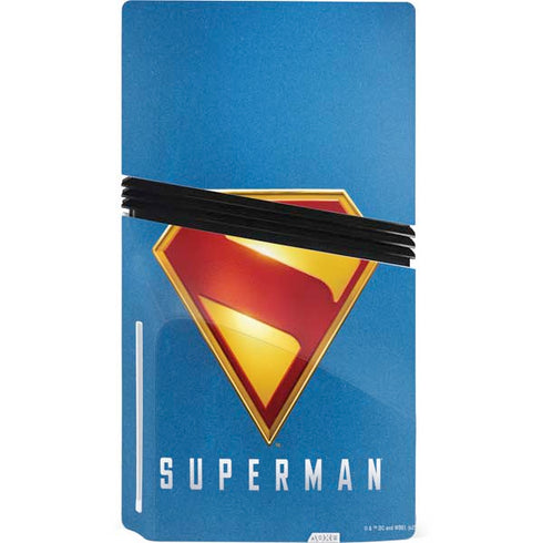 Superman 2025 Classic Superman Shield Emblem PS5 Pro Disk Console Skin
