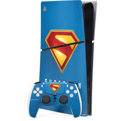 Superman 2025 Classic Superman Shield Emblem PS5 Slim Digital Edition Bundle Skin