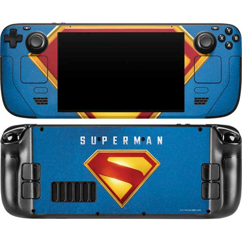 Superman 2025 Classic Superman Shield Emblem Steam Deck Handheld Gaming Computer OLED Skin