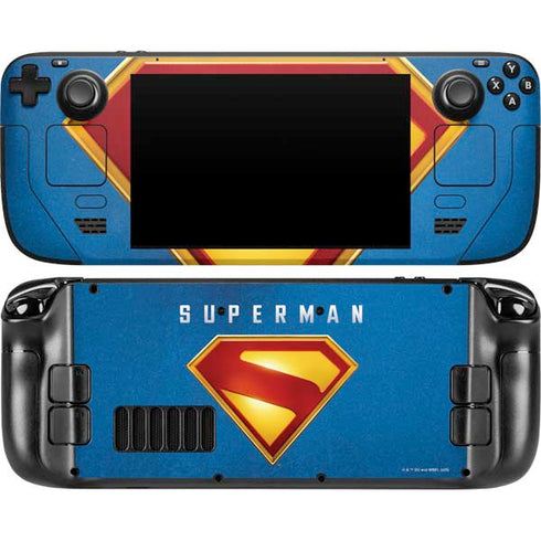 Superman 2025 Classic Superman Shield Emblem Steam Deck Handheld Gaming Computer Skin