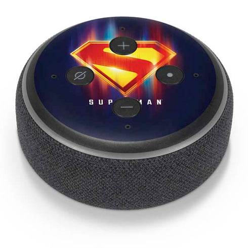 Superman 2025 Energy Shield Neon Emblem Amazon Echo Dot Skin