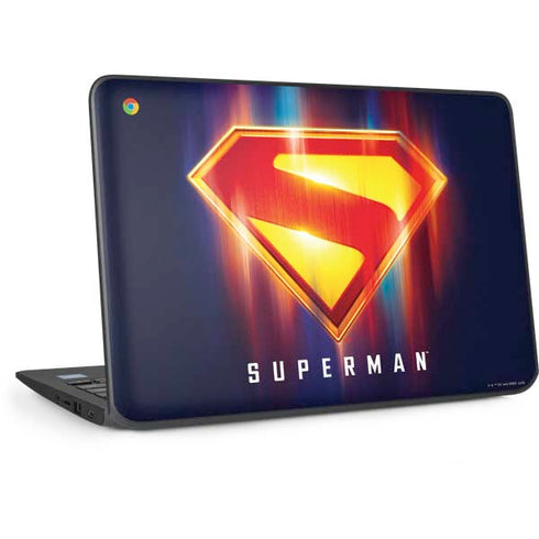 Superman 2025 Energy Shield Neon Emblem HP Chromebook Skin