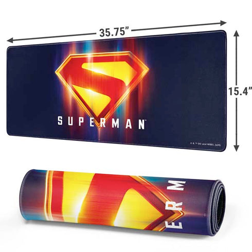 Superman 2025 Energy Shield Neon Emblem Gaming Mouse Pad