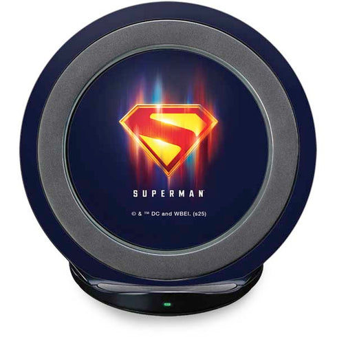 Superman 2025 Energy Shield Neon Emblem Fast Charge Wireless Charging Stand Skin