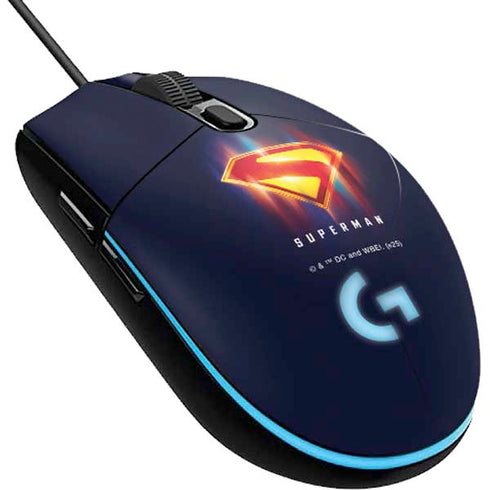 Superman 2025 Energy Shield Neon Emblem G203 Prodigy RGB Wired Gaming Mouse Skin