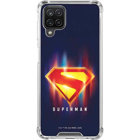 Superman 2025 Energy Shield Neon Emblem Galaxy A12 Clear Case