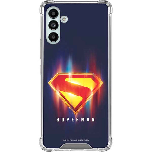Superman 2025 Energy Shield Neon Emblem Galaxy A13 5G Clear Case