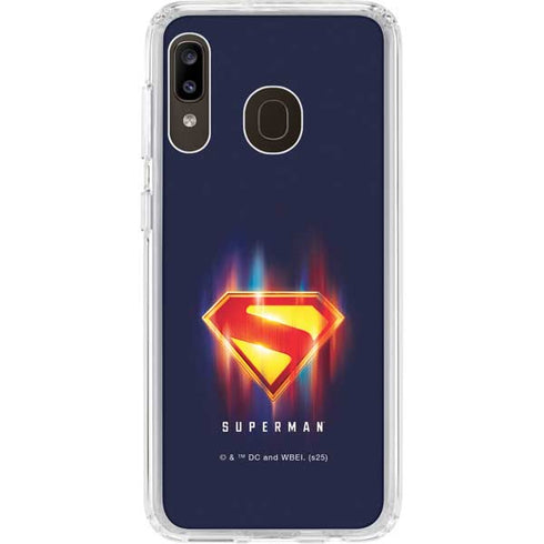Superman 2025 Energy Shield Neon Emblem Galaxy A20 Clear Case