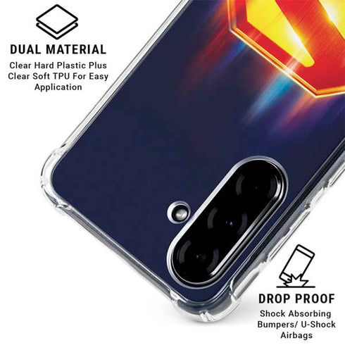 Superman 2025 Energy Shield Neon Emblem Galaxy A36 5G Clear Case