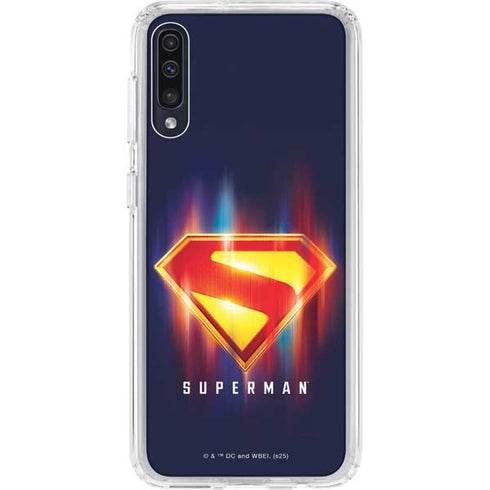 Superman 2025 Energy Shield Neon Emblem Galaxy A50 Clear Case